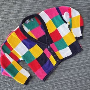 Vintage Knit Artsy Whimsical Boxy Oversized Cardigan